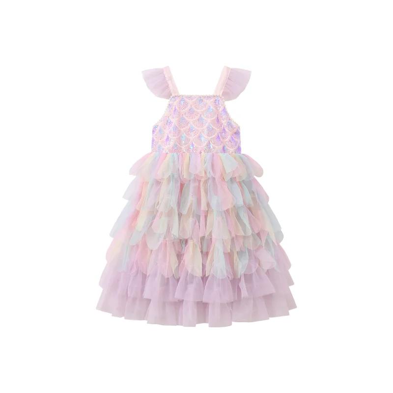 Une robe de sirène douce et adorable pour filles en violet clair