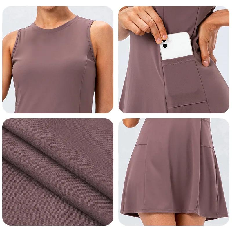 Robe de tennis avec short intégré pour femme ensemble sport fibrGolf avec poches pratique