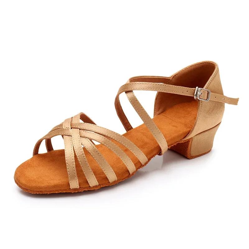 Chaussures danse latine enfants adultes - Baskets fond souple talon moyen 3