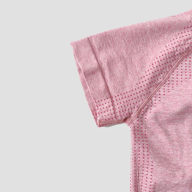Haut yoga sans couture femme - Chemise courte manches courtes pour gymnastique et running