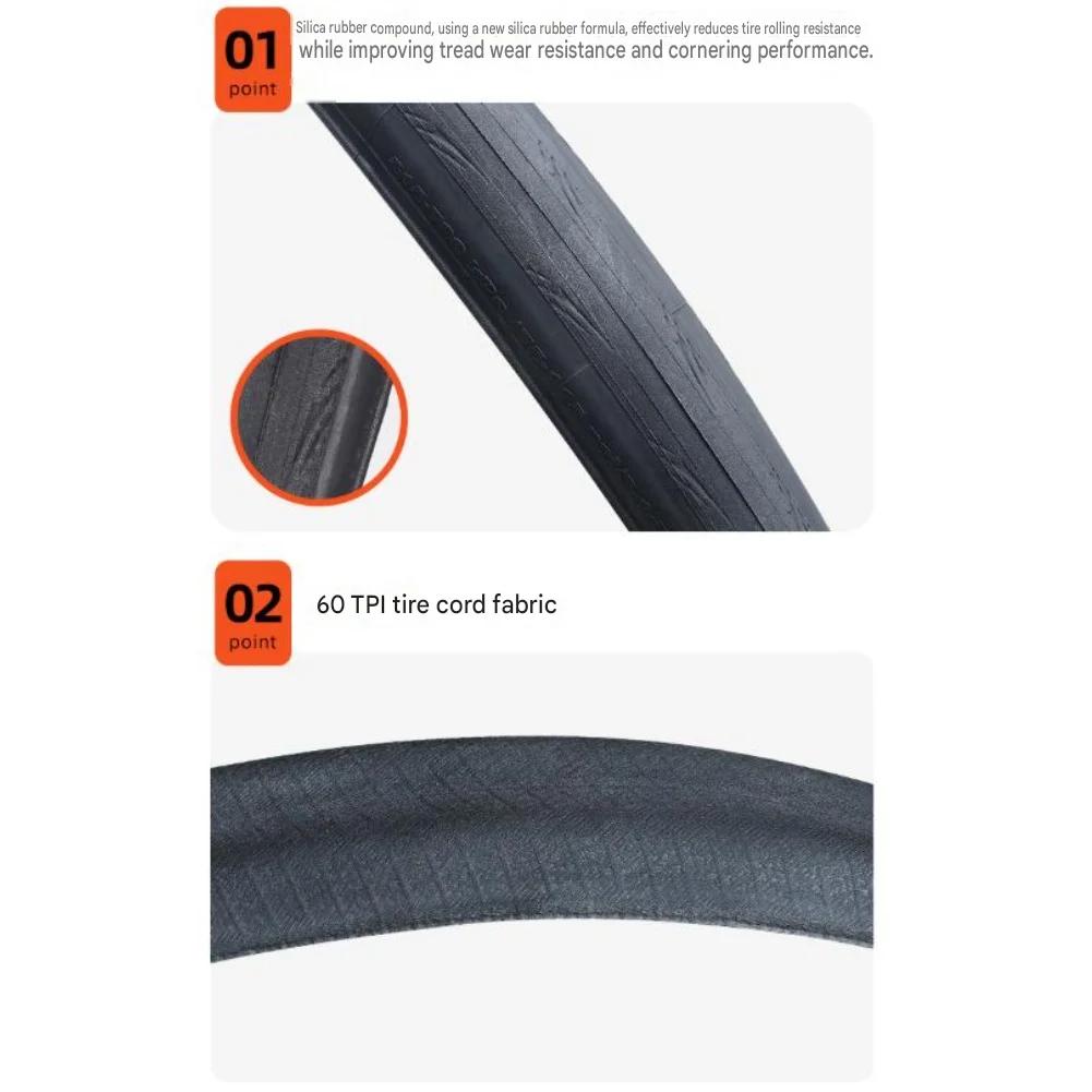 Pneu pliable pour vélo de route 700x28C, 75-115PSI, 60 FOR Tpi, composé de silice, pièces de rechange pour cyclisme, accessoires