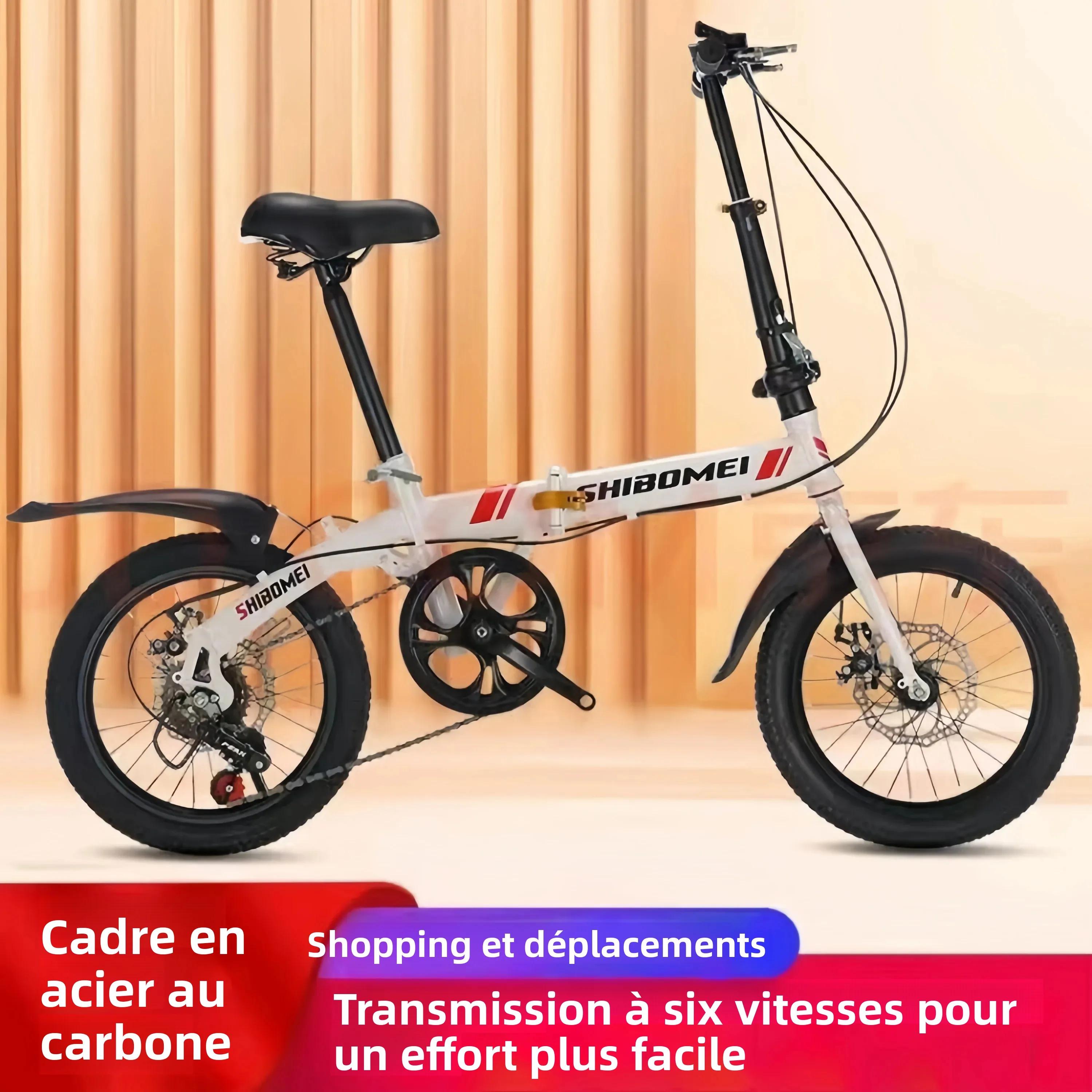 Vélo pliable, petit vélo de 12 pouces pour garçons et filles, transmission portable et ultralégère avec freins à disque