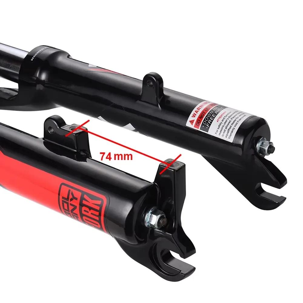 Fourche de vélo Bolany 26/27.5/29" en alliage d'aluminium, fourche à suspension FKM001, tube droit, fourche mécanique, débattement de 105 mm, amortisseur