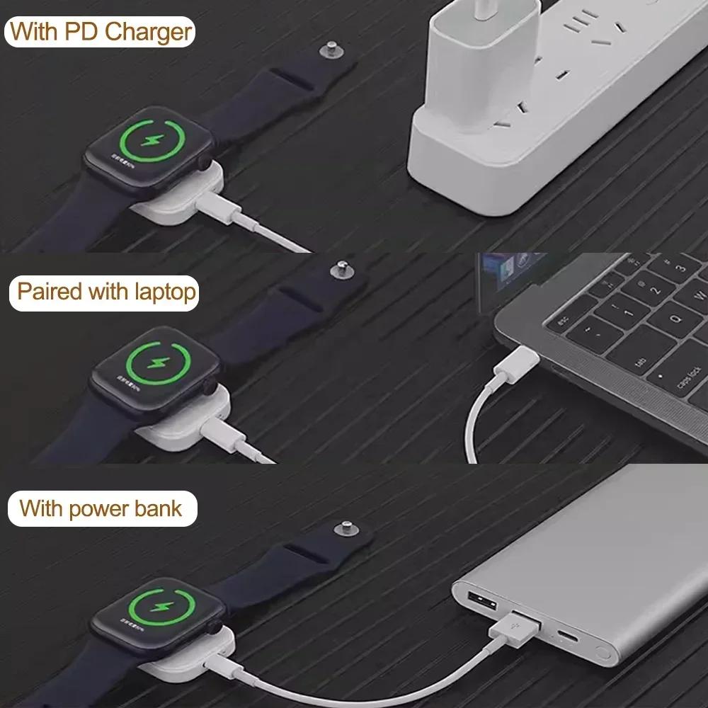 Chargeur magnétique portable sans fil rapide pour iWatch Series 9 8 7 6 5 SE, chargeur de conversion Type C pour iWatch Series 6 5 3 2 1
