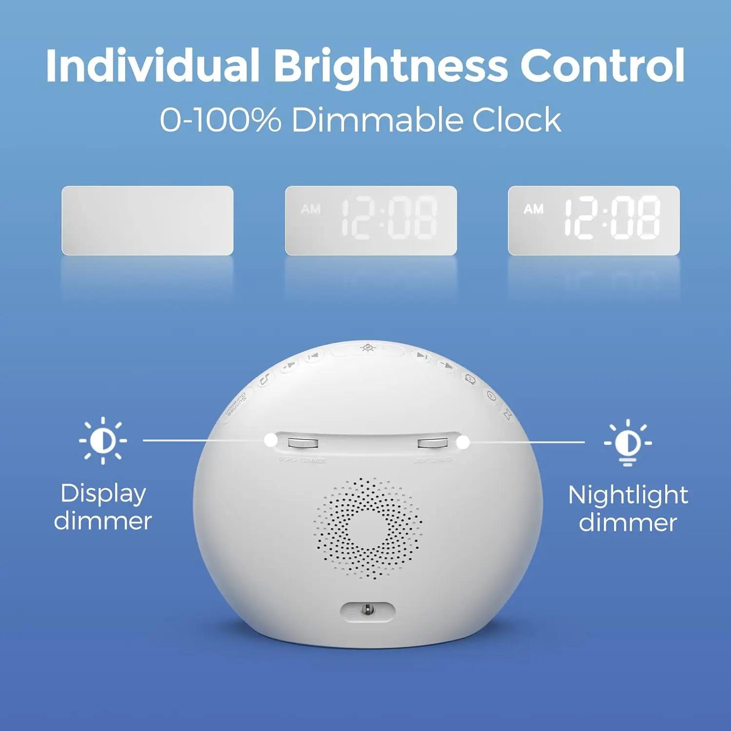 Réveil réveil lever du soleil réveil de Table réglable avec 3 anneaux 8 veilleuse 26 sons minuterie de sommeil veilleuse