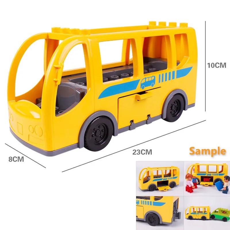 Remorque voiture moto bateau gros blocs de construction Collocation véhicule accessoire enfant bricolage jouets compatibles avec Duploed ensemble cadeau