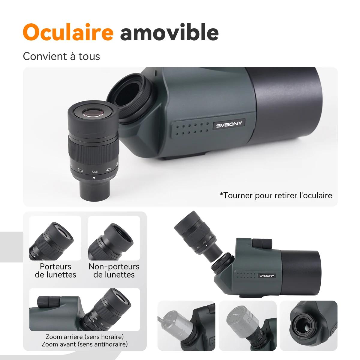Svbony SV41Pro 28-84x80 Mak longue-vue FMC équipement de Camping étanche pour l'observation des oiseaux