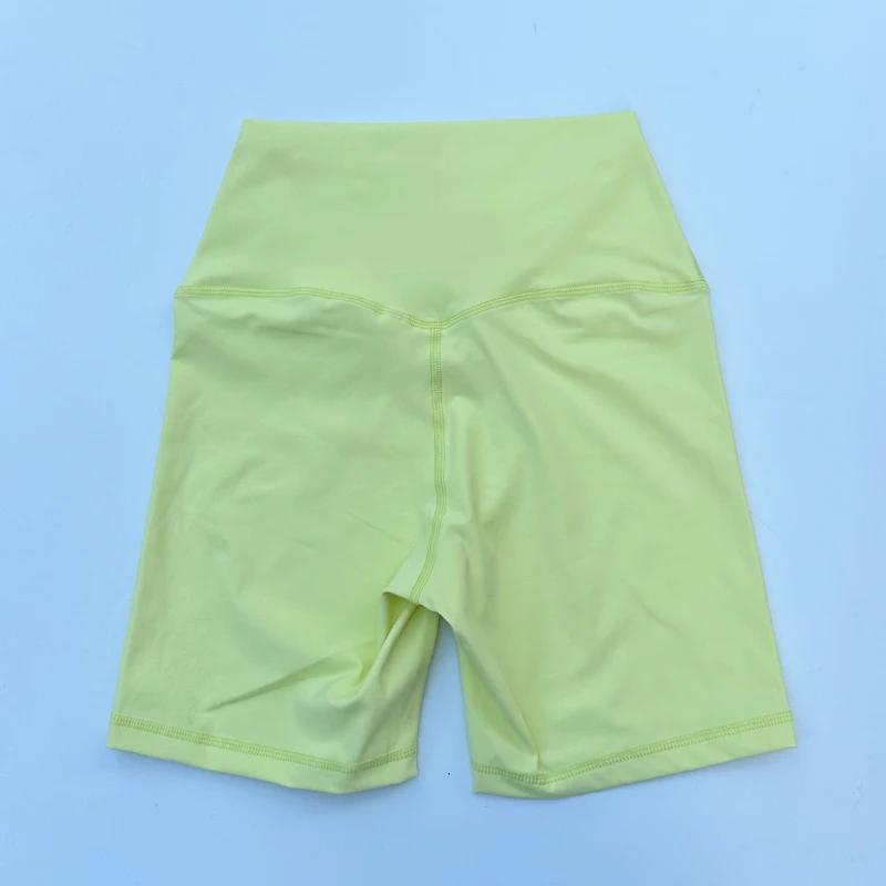 Short de sport femme taille haute Yoga cintré liftant fesses - Course Nylon élastique