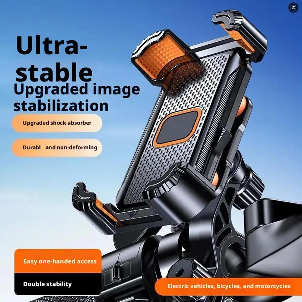 Support de téléphone pour guidon de vélo, support de téléphone pour moto, support de téléphone anti-choc et anti-vibration pour vélo, scooter, moto