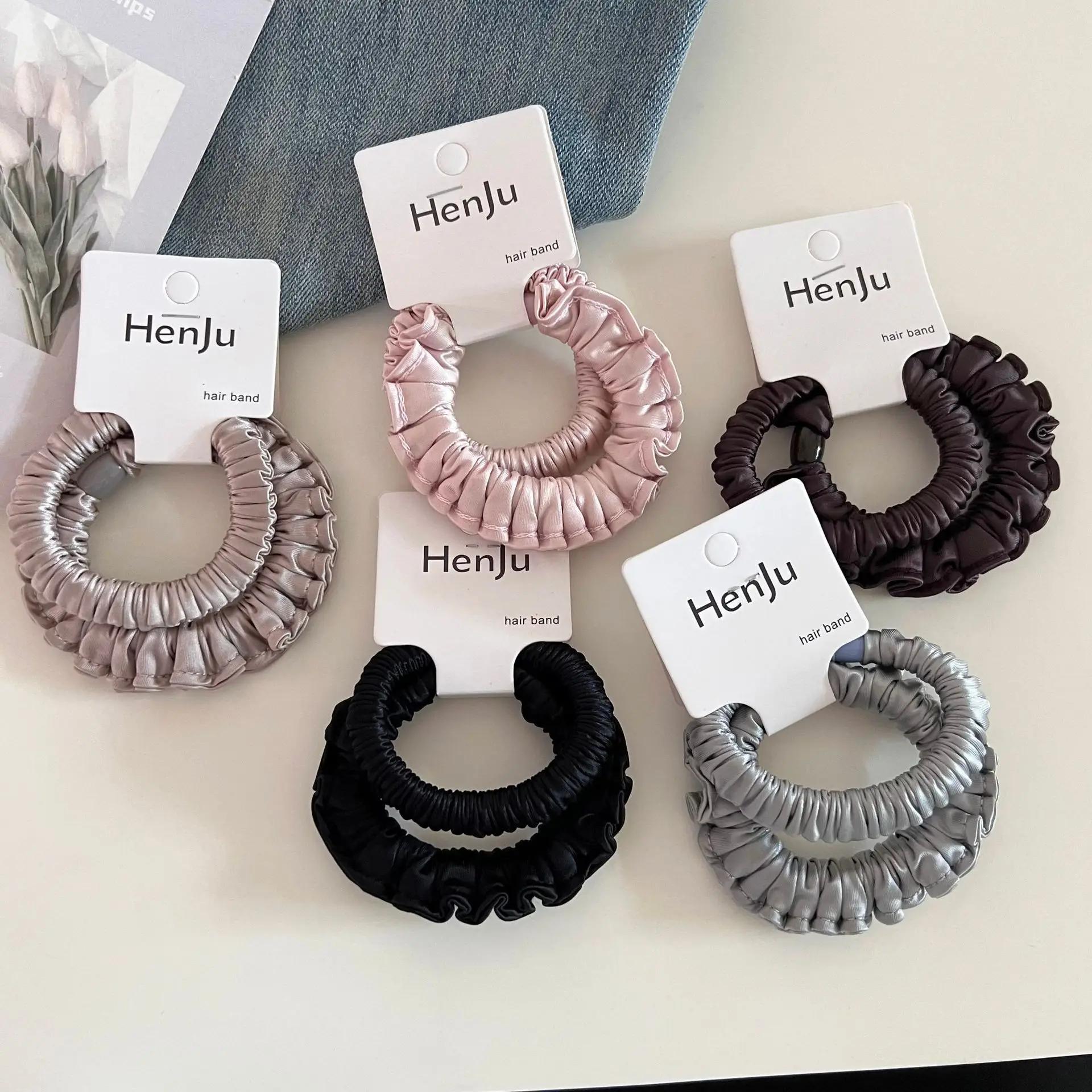 Attaches pour queue de cheval à haute élasticité, paire de liens pour cheveux en satin, bandeaux antidérapants pour femmes et filles, accessoires de mode pour cheveux