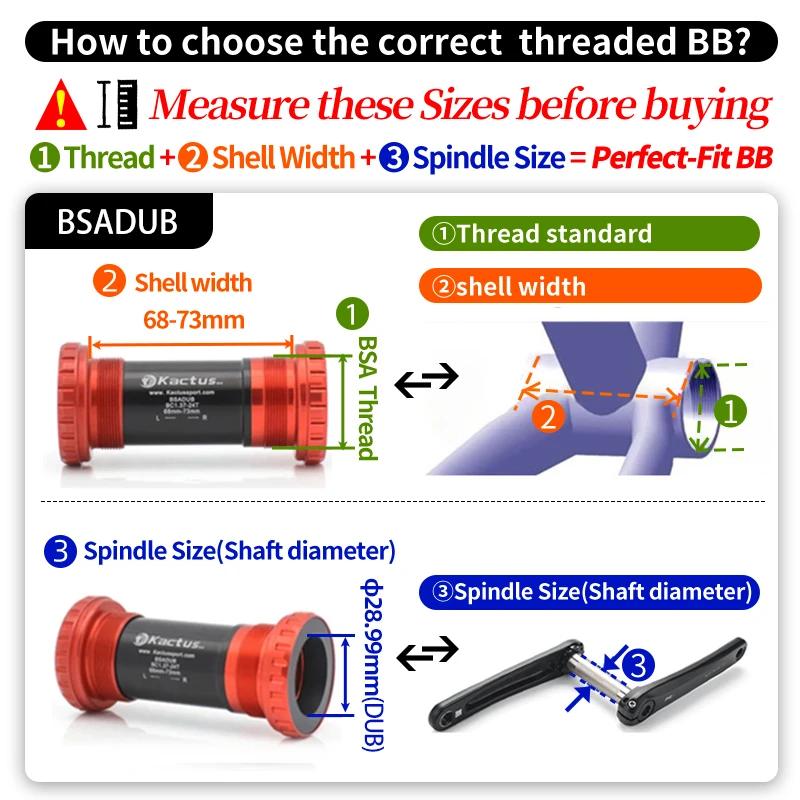 Kantum Module Bicyclette BSA-DUB Svite Astronomique Kets BB Wralike Outil Axe 28.99mm Cadre Largeur 68-73mm Analyste Fil