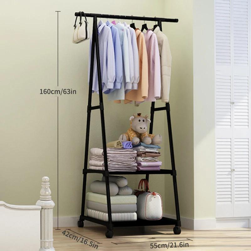 Porte-vêtements monté au sol, cintre Simple, porte-chapeaux, chambre pliante triangulaire, ménage, sac suspendu d'intérieur, vêtements