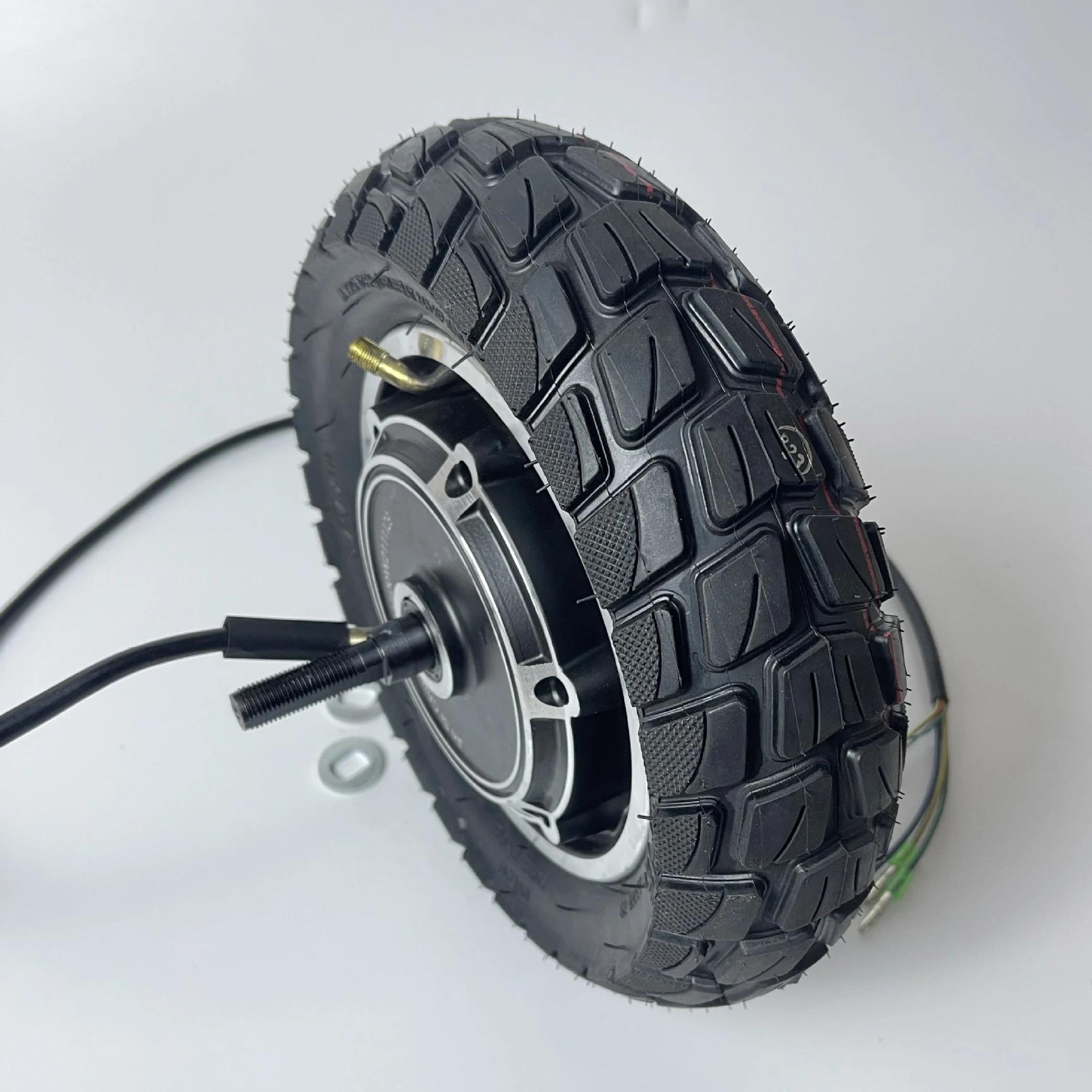 Roue de moteur de vélo électrique pour scooter pliant à double entraînement, 10 ", 24V, 36V, 500W, 48V, 800W, 1000W, DIY