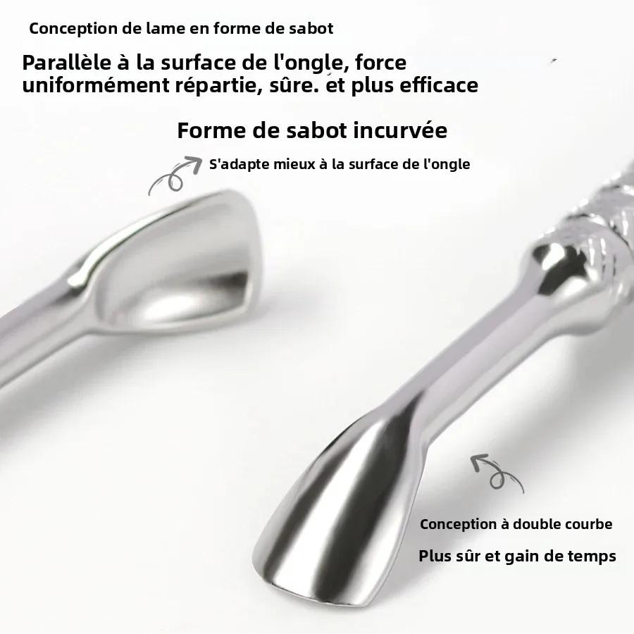 Poussoir à cuticules à sabot coudé à Double tête