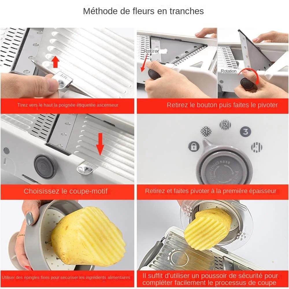 LMETJMA 18 Types réglable Mandoline trancheuse acier inoxydable légumes Julienner râpe oignon pomme de terre