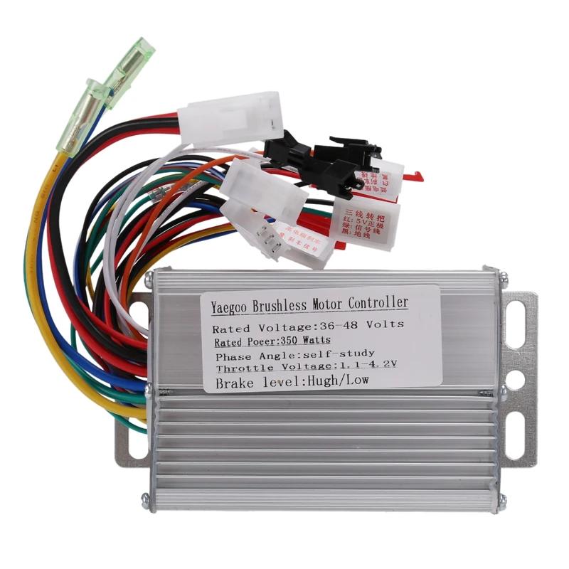 Contrôleur de moteur CC sans balais pour vélo électrique, accessoires de scooter électrique, 36V, 48V, 350W