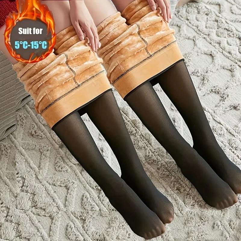 Bas thermiques translucides pour femmes, collants chauds, collants épais, velours élastique, sourire, mince, sexy, femme, hiver
