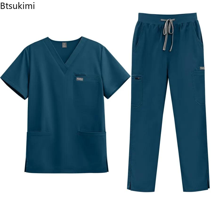 Vêtements de travail hospitaliers haut de gamme unisexes, blouses médicales chirurgicales, accessoires pour médecins et infirmières, tenues de travail pour la dentisterie, ensemble pour instituts de b