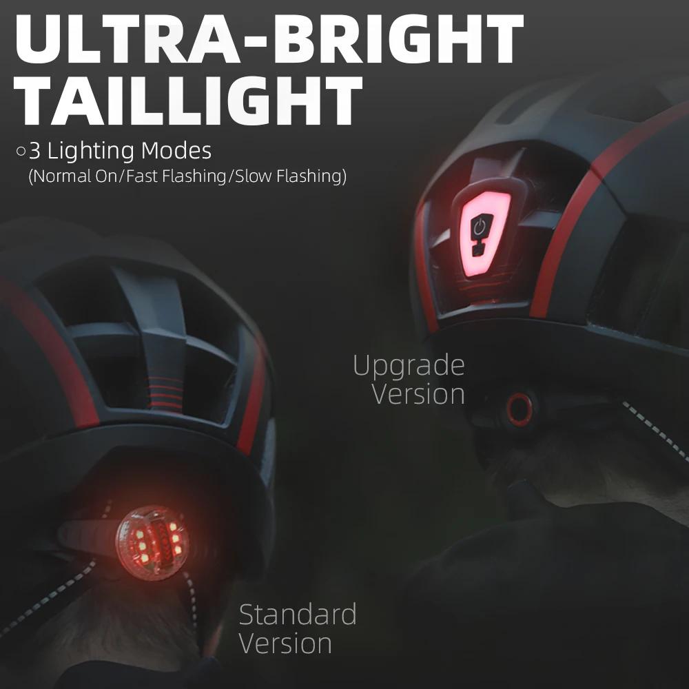 TGOAL-Casque de vélo avec feu arrière LED et pare-soleil pour homme et femme, pour cyclisme sur route et VTT