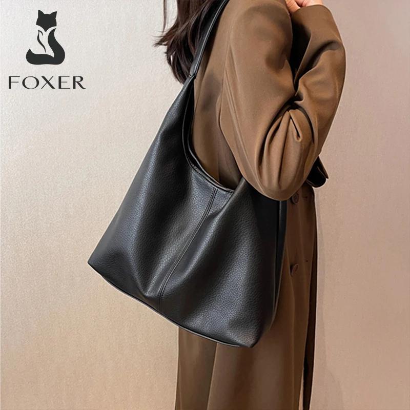 Sac fourre-tout d'épaule en cuir fendu pour femme FOXER