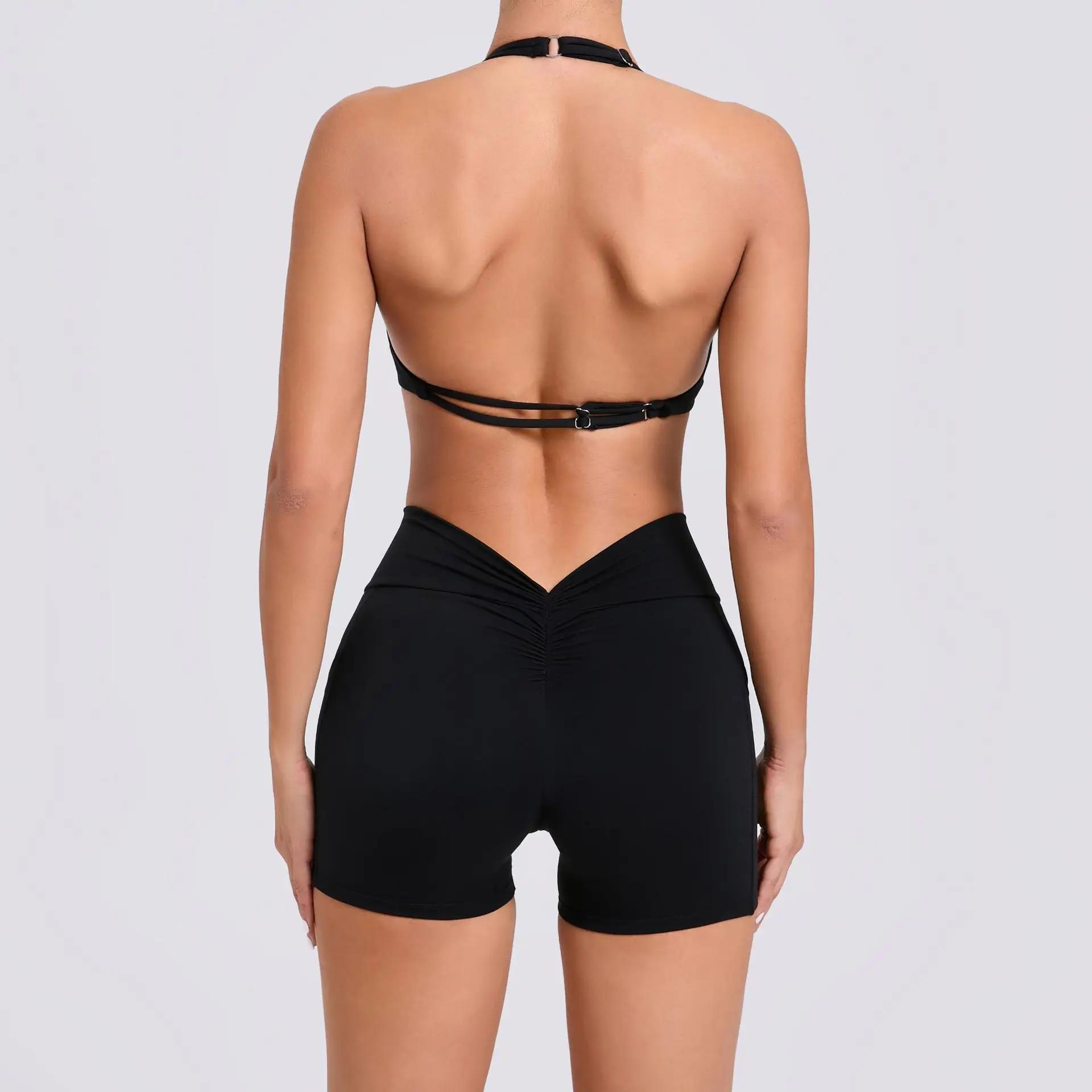 Combinaison sport sexy femme laine gymnastique yoga survêtement course séchage rapide