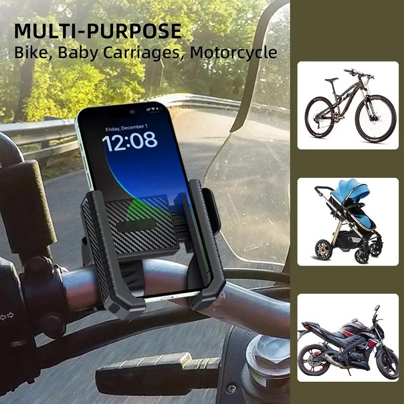 Support de téléphone portable pour vélo et moto, support de téléphone portable pour guidon de vélo, clip de fixation GPS, support antichoc pour téléphones de 4.5 à 7.0 pouces