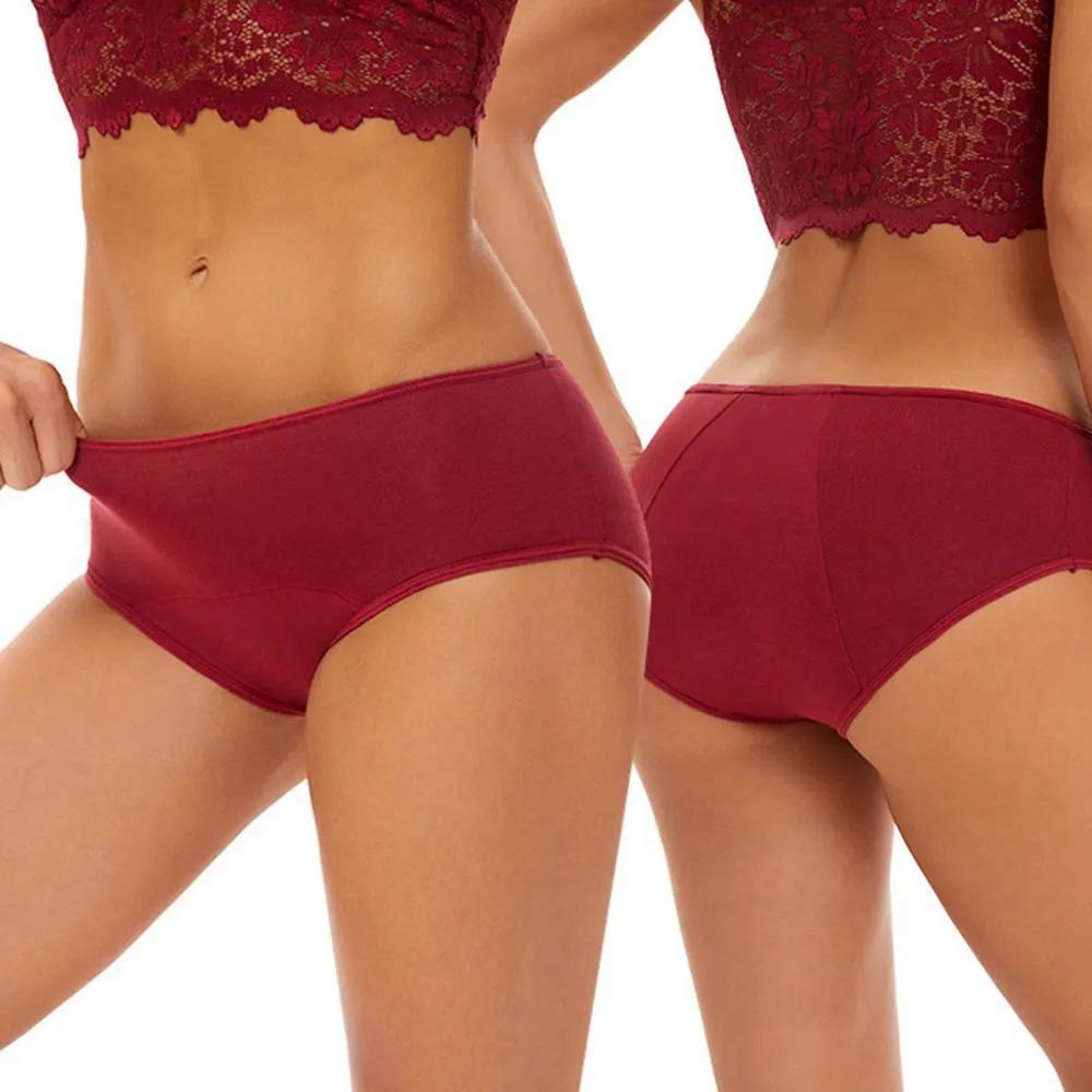 Culotte menstruelle très abondante pour femme, slip respirant en coton, taille basse, sous-vêtements physiologiques pour femmes