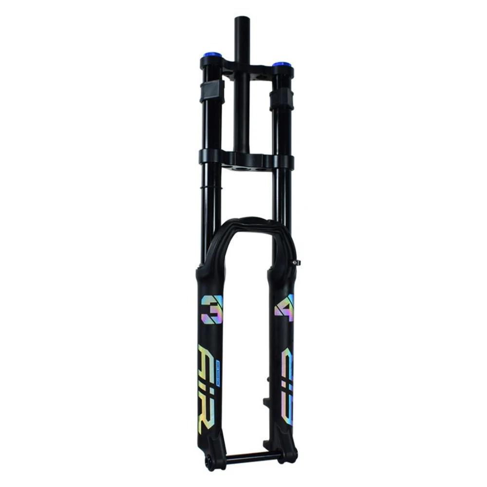 Fourche à suspension pneumatique pour vélo 26/29 pouces - 160 mm de débattement, 100 mm de distance entre les axes, QR 15 mm, fourche à double couronne pour VTT