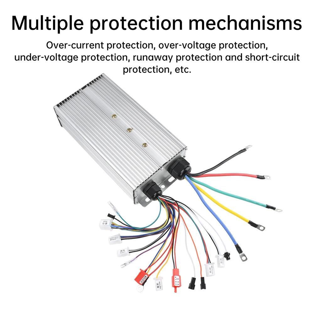 Contrôleur de moteur à courant continu sans balais Intelligent pour vélo électrique 5000W 48V/60V/72V/84V, avec Double Tube MOS, accessoires pour Scooter électrique