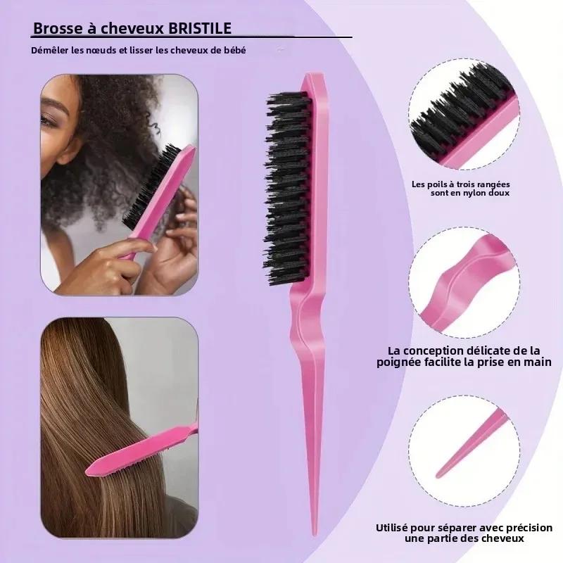 7 pièces/ensemble accessoires de beauté des cheveux poils queue de Rat bord peigne brosse à sourcils tresses