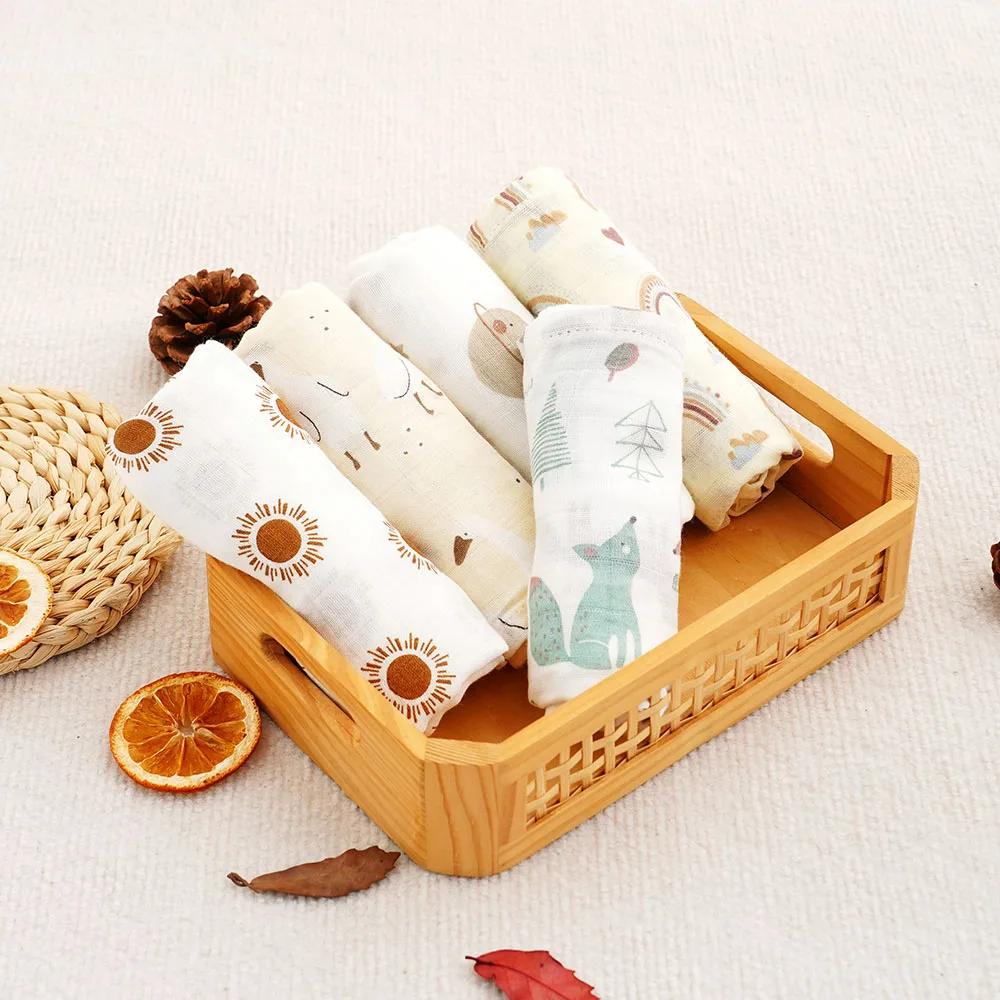 Kangobaby # Ma vie douce # Nouveau 5 pièces Pack multi-fonctionnel bambou coton nouveau-né mousseline bavoir antibacté