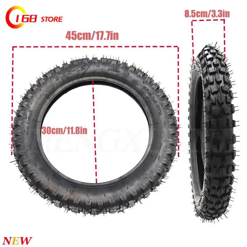 Pneu et chambre à air de haute qualité 3.00-12 80/100-12, pneu de 12 pouces pour moto tout-terrain, motocross, dirt bike