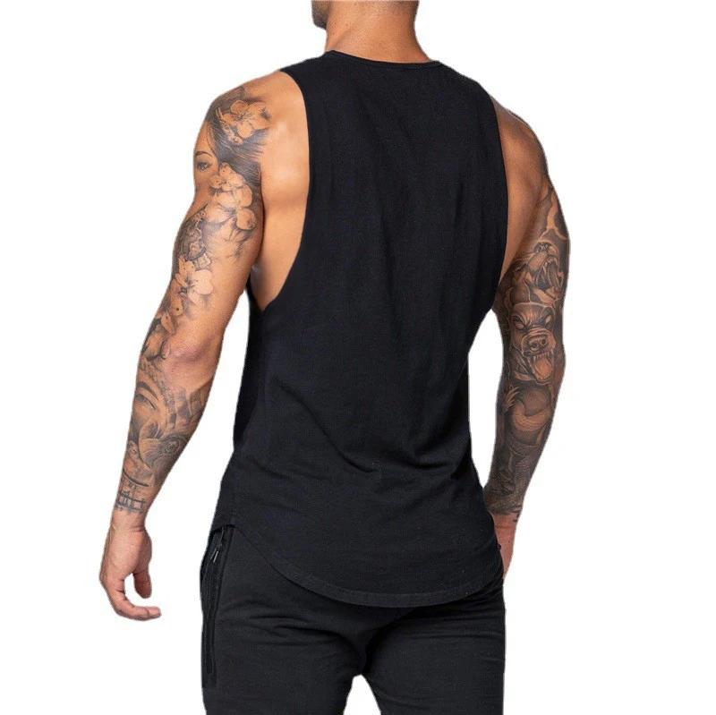 Vêtements de sport personnalisés imprimés croisés pour hommes, chemise sans manches pour entraînement musculaire, débardeur de musculation en coton, débardeur de Fitness