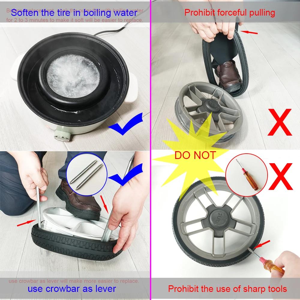 Uppababy-Couverture de roue de poussette sans chambre à air en PU