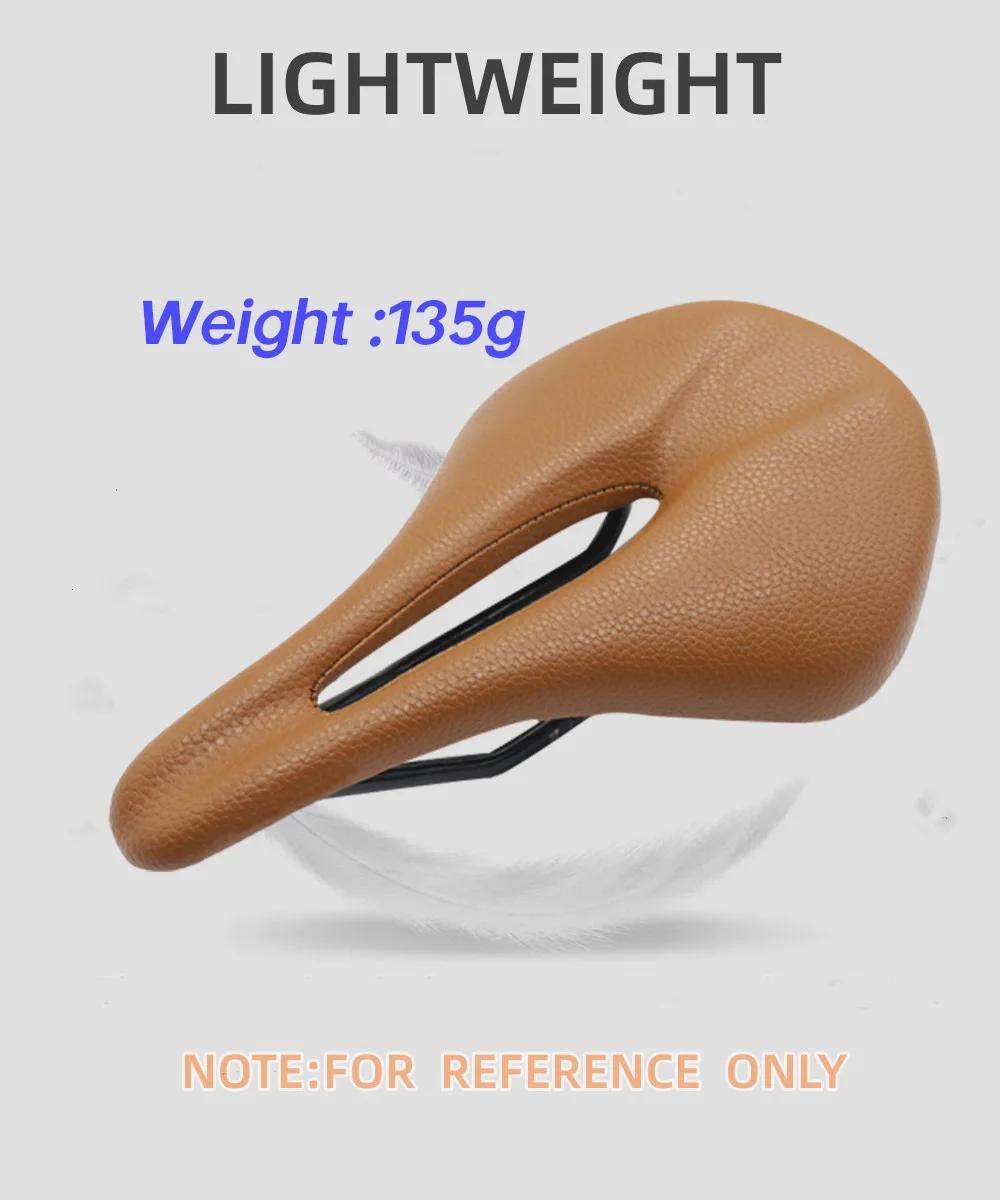 Selle de vélo selle en carbone vtt/route 143/155MM coussins en carbone en cuir Super léger Rails en carbone siège de vélo pièces de siège de vélo