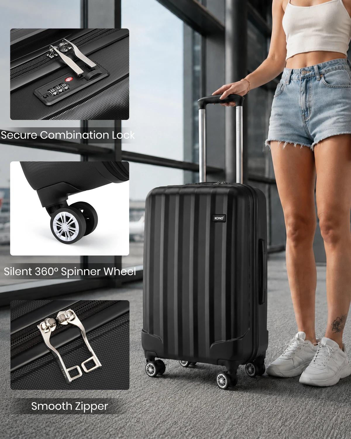 Kono-Valise de Cabine Légère en ABS de 19/24/28 Pouces