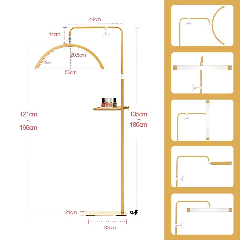 2025 oem personnalisé LOGO gratuit 45 W nouveau joint en U LED demi-lune extension de cils Salon lampe