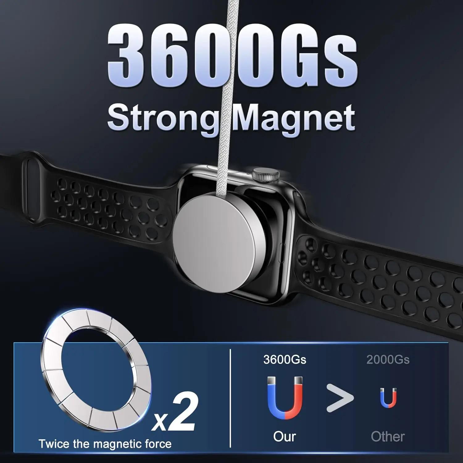 Cordon de chargeur USB C Compatible pour Apple Watch câble de chargement de montre magnétique Compatible pour montre série 10 9 8 7 6 charge rapide