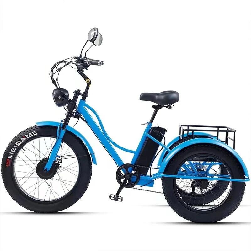 Vélo électrique adulte gros pneu montagne pour homme 48V 750W Tricycle