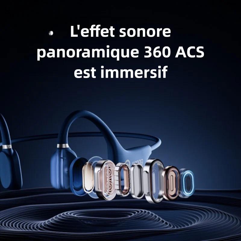 Sanag A5X véritable Conduction osseuse casque sans fil Sport oreille ouverte Bluetooth écouteurs 3D stéréo son Flash-ven