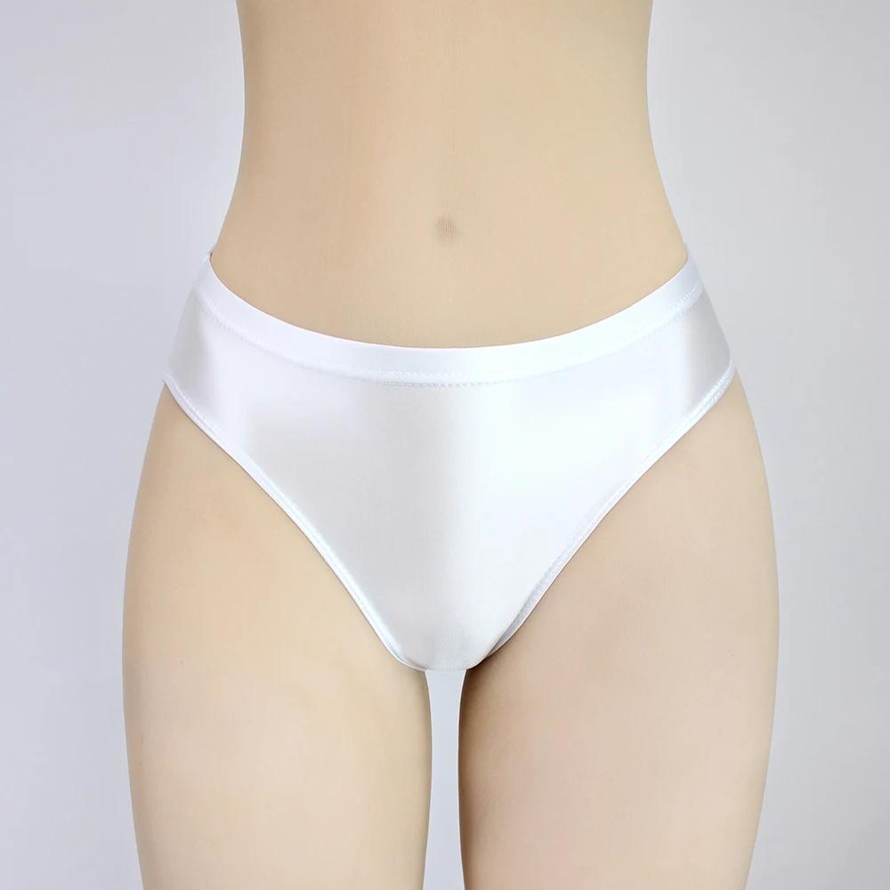 Collant brillant sexy pour hommes - Culotte bikini soyeuse basse pour natation femmes