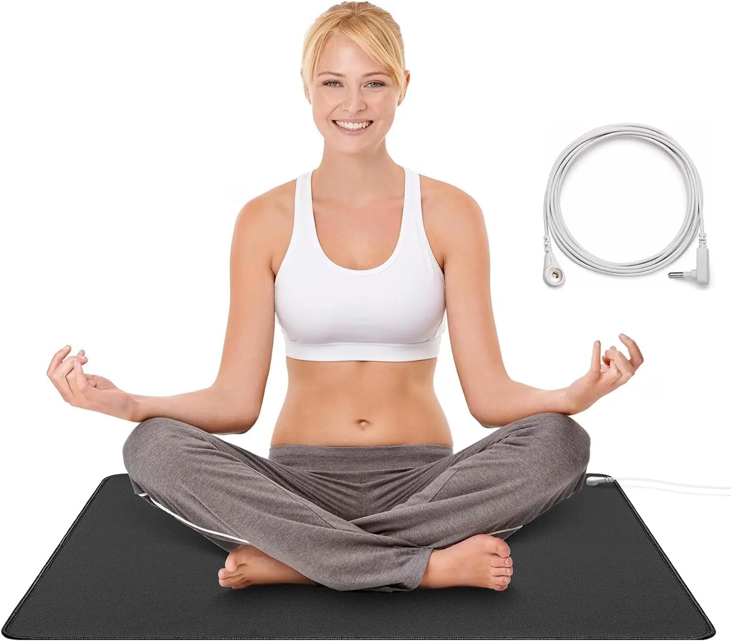 Tapis de mise à la terre 35,4 x 23,6 pouces, tapis de sommeil, reconnexion à la récupération terrestre, soulagement de la douleur, thérapie des pieds, tapis de Yoga pour aider et aider au sommeil