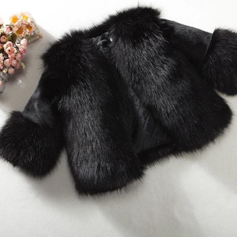 Filles fausse fourrure manteau hiver enfants