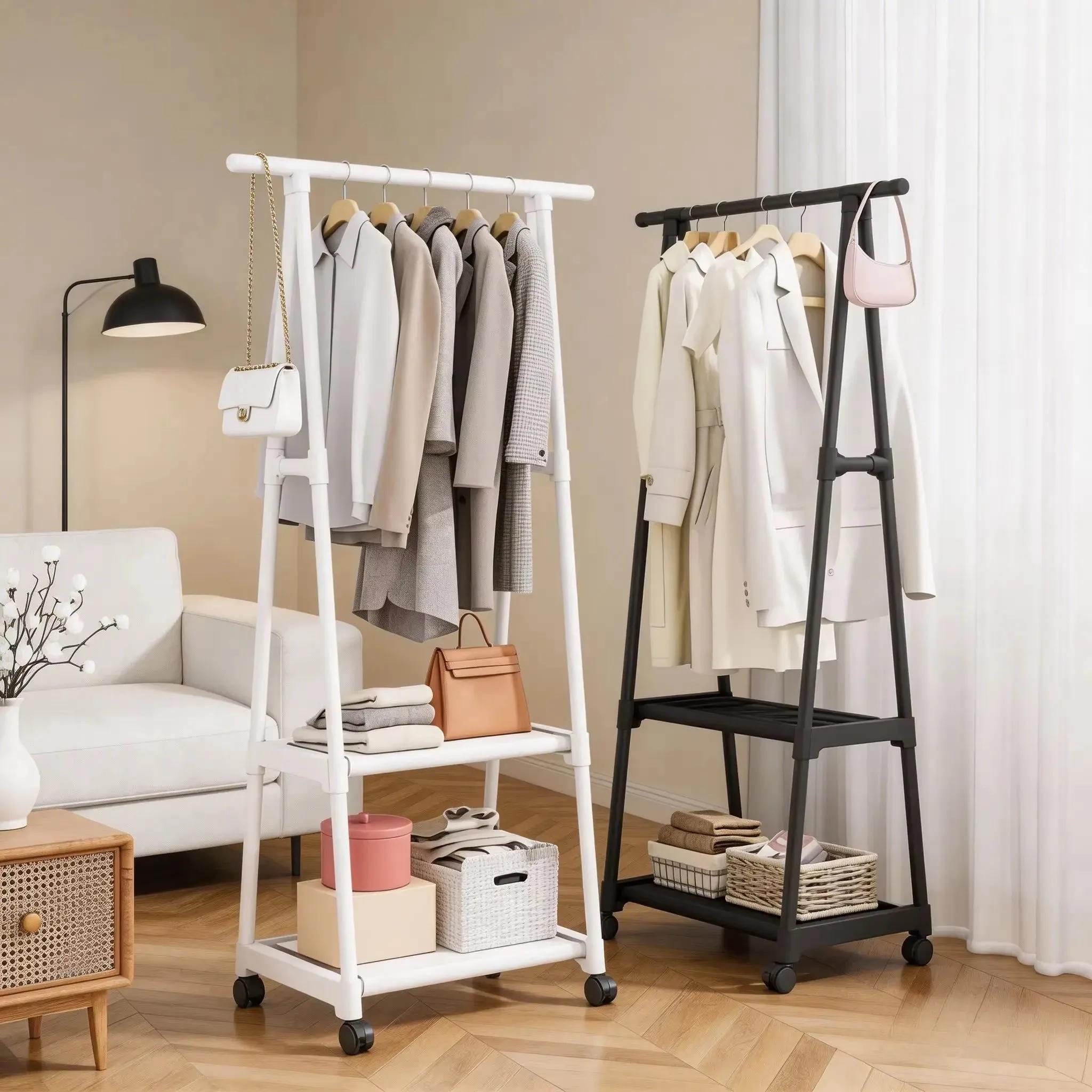Porte-vêtements multifonctionnel, étagère de rangement simple pour manteaux, organisateur de vêtements peu encombrant, support de rangement mobile pour chambre à coucher