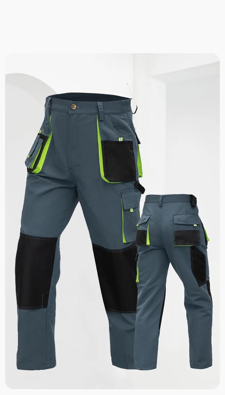 Vêtements de travail pour hommes, combinaison de Protection du travail de Construction avec plusieurs poches, uniforme de travail Durable résistant à l'usure, pantalon Cargo pour hommes