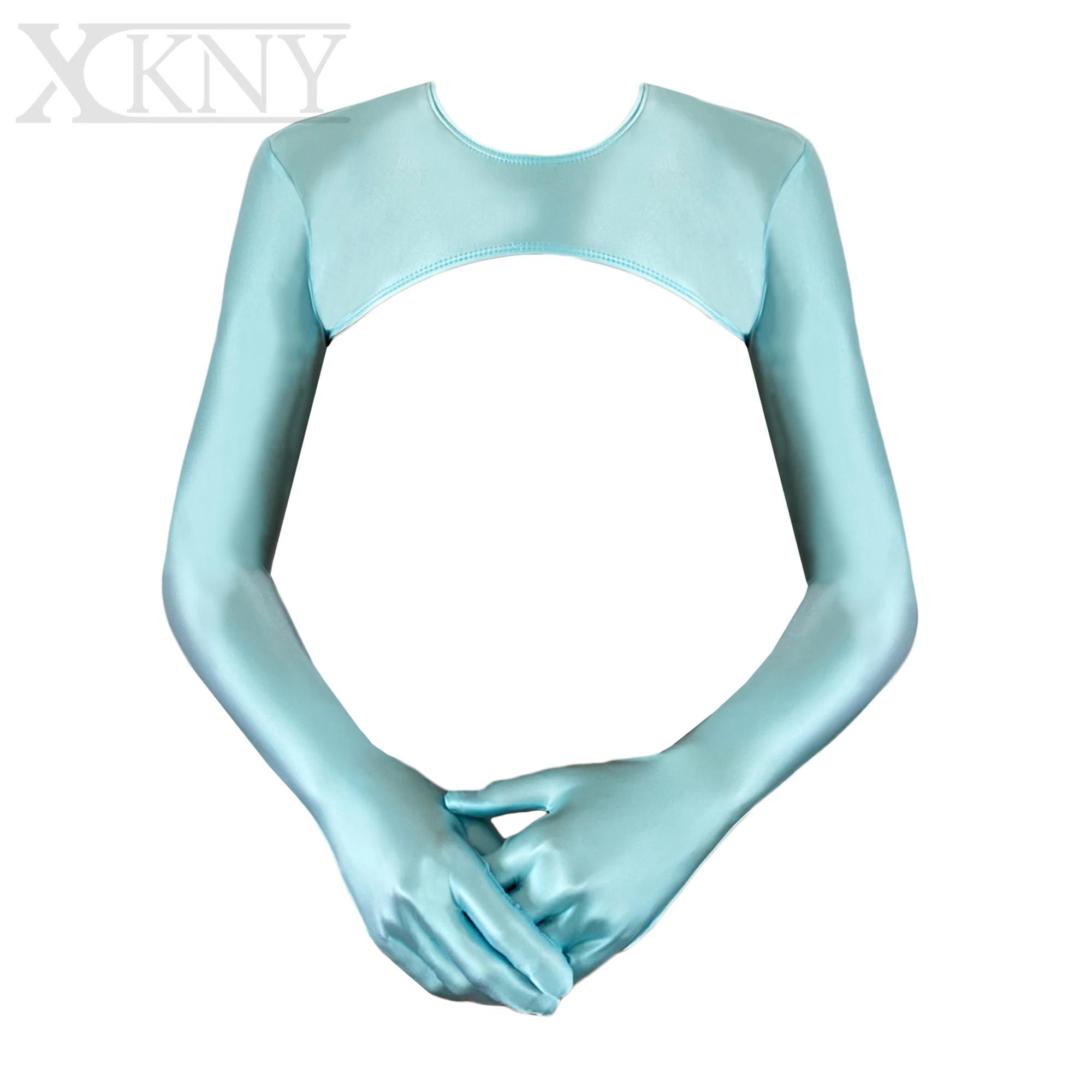 Gants satin brillant XClocKNYoung manches longues yoga plage natation fêtes soirées élégantes