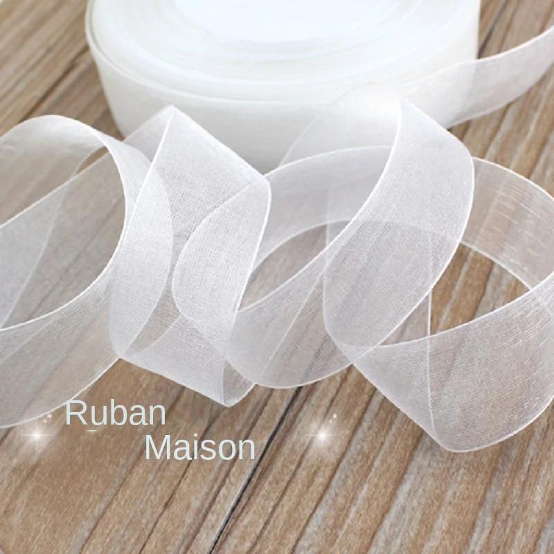(50 yards/rouleau) rubans en Organza 12/15/20/25/40/50mm