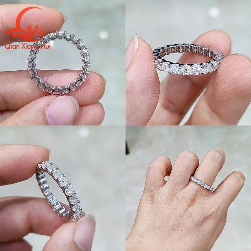 Bague éternelle ronde en moissanite D VVS de 3 mm ou 2 mm
