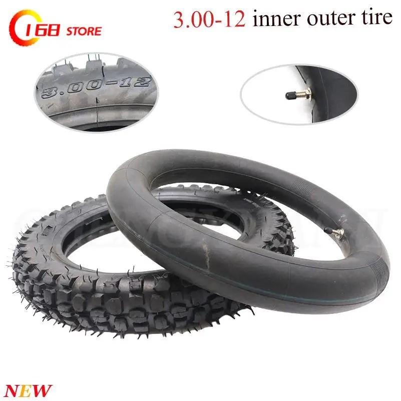 Pneu et chambre à air de haute qualité 3.00-12 80/100-12, pneu de 12 pouces pour moto tout-terrain, motocross, dirt bike