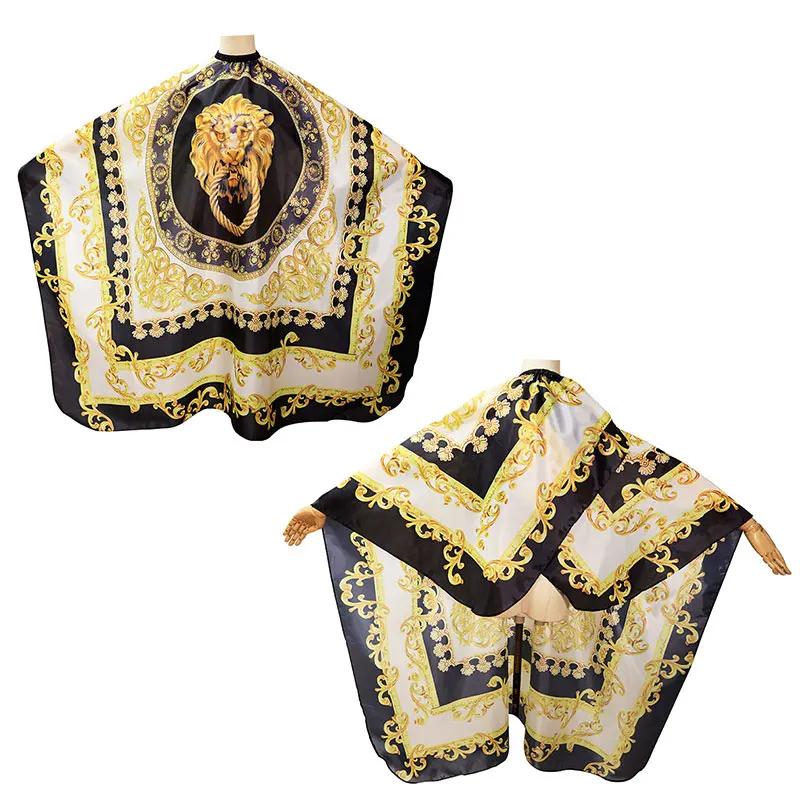 Cape de coiffure professionnelle imperméable à motif lion pour barbier, accessoires de coupe de cheveux